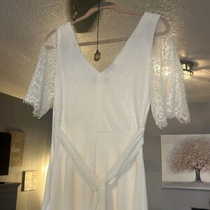 NWOT Lulus Daphne White Lace Maxi Dress | Size S